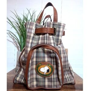 Plaid Women's Backpack - Brown and Green